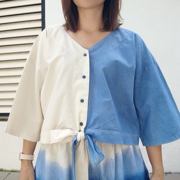 Jinda Livari Shirt A - 靛藍紮染夏季襯衫