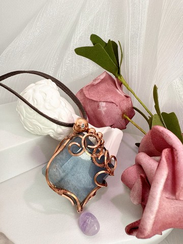 【TING】深海誓語之心 - 海藍寶原礦能量墜