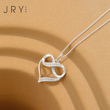 愛心項鏈小眾設計感ins冷淡風鑲鉆簡約輕奢8字鎖骨鏈夏年新款