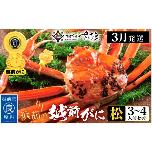 ふるさと納税 福井県 越前町 越前がに本場の越前町からお届け！越前がに 浜茹で≪松セット≫3〜4人前 かに酢 かにの食べ方しおり かにスプーン付き【かに カニ…