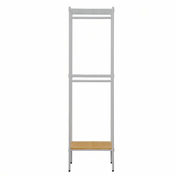 【dayneeds】松木 60x30x210公分三層烤白雙桿衣櫥含輪原木