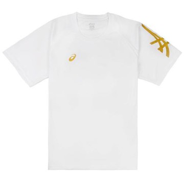 Asics 亞瑟士 短袖上衣 男裝 排汗 白 2053A257-100