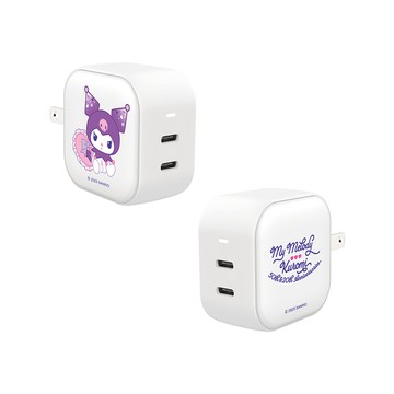 【正版授權】酷洛米愛心枕GaN 45W Type-C雙孔充電頭