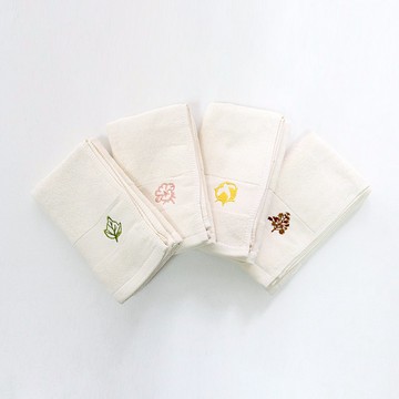 有機棉緹花刺繡毛巾-圖案隨機出貨