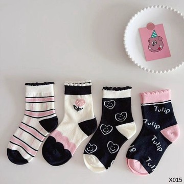 Mini baby🌷兒童襪子中筒棉襪女童學生運動棉襪女孩秋冬寶寶卡通可愛襪