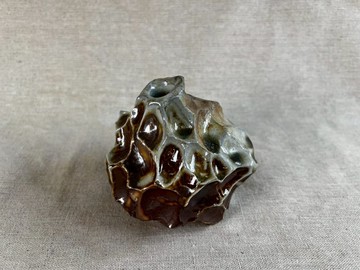 風化刮花柴燒花器-4