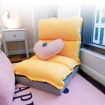 精選好品~懶人沙發榻榻米單人飄窗陽臺可愛臥室床上小躺椅靠背椅子小型椅迷 雙11全館免運