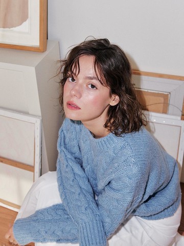 Eden cable knit (Soft Blue)