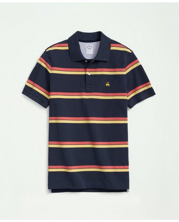 Brooks Brothers Men's Golden Fleece Multi Striped Polo in Supima Cotton | Navy | Size Large