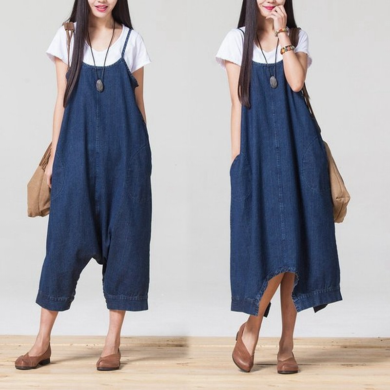 デニム サロペット スカート オールインワン 2way キャミ ジャンパースカートマキシワンピース つなぎ ボトムス ゆったり サルエル パンツ ボタン付 ワイド 通販 Lineポイント最大0 5 Get Lineショッピング