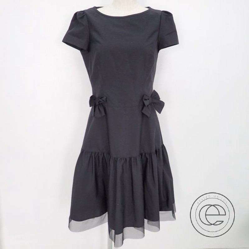 M S Gracyエムズグレイシー 裾ギャザー チュール リボン付き ワンピース 38 ブラック レディース 通販 Lineポイント最大0 5 Get Lineショッピング