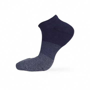 休閒無縫花紗氣墊船襪 - L湛藍