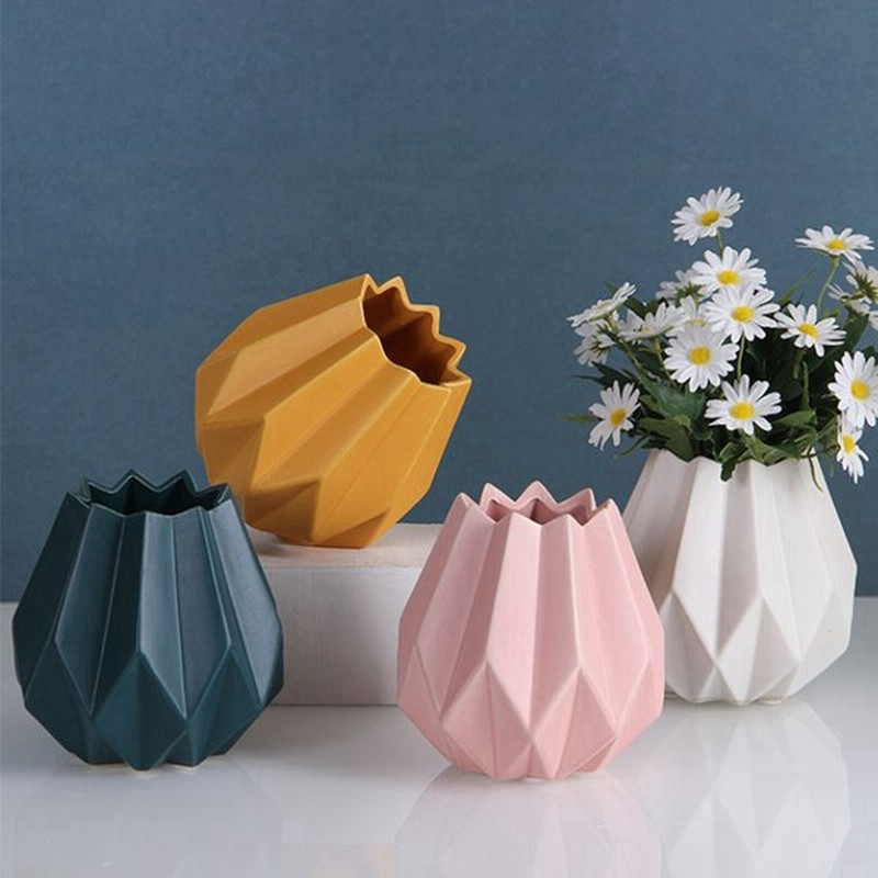 フラワーベース 花瓶 花器 一輪挿し セラミック 北欧 韓国雑貨 陶器 シンプル デザイン モダン 雑貨 おしゃれ おりがみ 通販 Lineポイント最大0 5 Get Lineショッピング