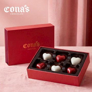 【挑選出貨區間】情人節禮盒｜戀戀雙心巧克力禮盒(6入/盒)