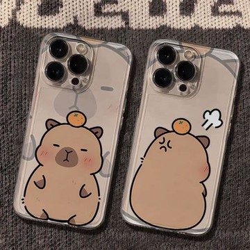 生氣背影卡皮巴拉適用三星s24ultra手機殼s25+/s23fe水豚s22+s21+趣味s20fe卡通a25a35男女a55a16防摔a06a16