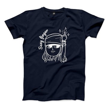 性感手指 - 藏青 - 中性版T恤