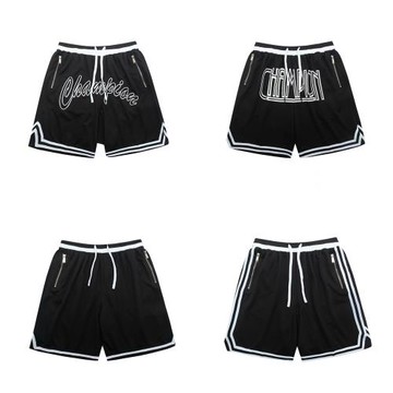 跨境INS空白版籃球短褲潮牌高街流行寬松休閑短褲運動刺繡四分褲