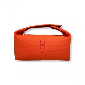 HERMES 愛馬仕 小款 帆布 手提包/收納袋/化妝包 (愛馬仕橘) Bride a Brac