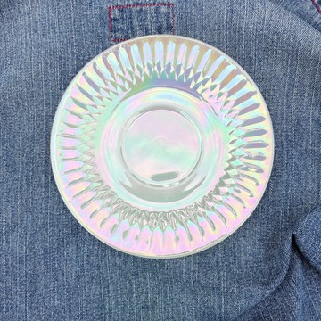 復古 60 年代 Federal 玻璃月光彩虹鑽石尖碟廚房裝飾