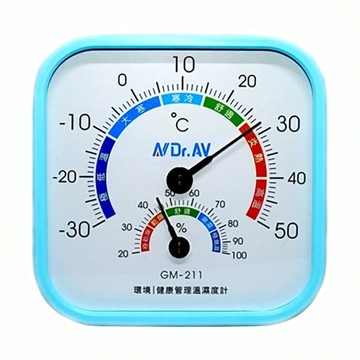 Dr.AV 聖岡科技 方型溫濕度計 GM-211  1個  藍色