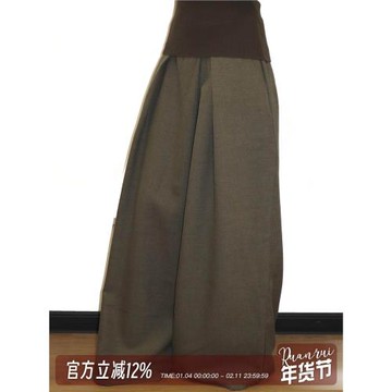 Ruanrui 松弛主義質感百搭低腰闊腿慵懶拖地褲壓褶垂墜寬松休閑褲