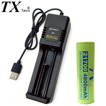 TX特林4800mAh21700鋰充電池-1入+USB充電器(LI21700-1-USB)