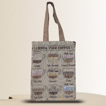 强力可重复使用的米色手提袋 环保 棉帆布袋与猫