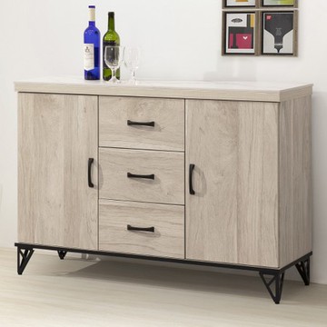 【MUNA 家居】萊德4尺岩板餐櫃/碗盤櫃下座(共兩色)原切色