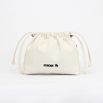moz瑞典 駝鹿 貓鬚束口包-燕麥白