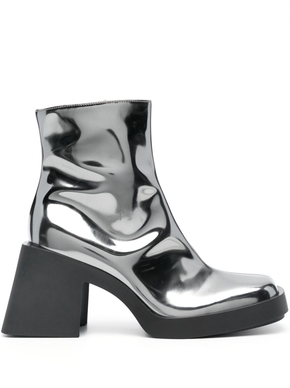 Justine Clenquet - Milla 80mm metallic ankle boots - women - Calf Leather/Calf Leather/Rubber - 35