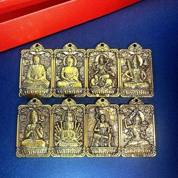 黃銅八大守護神 十二生肖 本命守護鑰匙扣掛件 算盤掛飾 禮品包包吊墜 台灣出貨 附發票