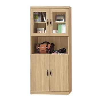 文創集 慕容2.6尺四門中空書櫃-79x39x182cm免組