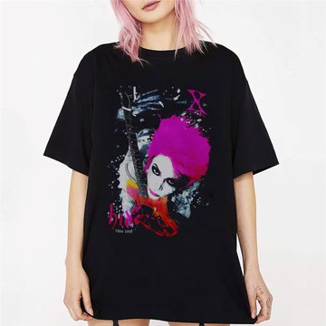 數碼直噴金屬搖滾X Japan松本秀人hide印花T恤短袖純棉寬松男女