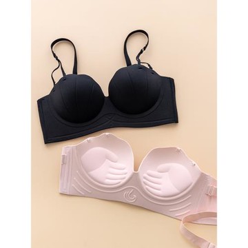 小胸內衣女無痕聚攏顯大圓圓胸bra舒適無鋼圈上托收副乳文胸套裝