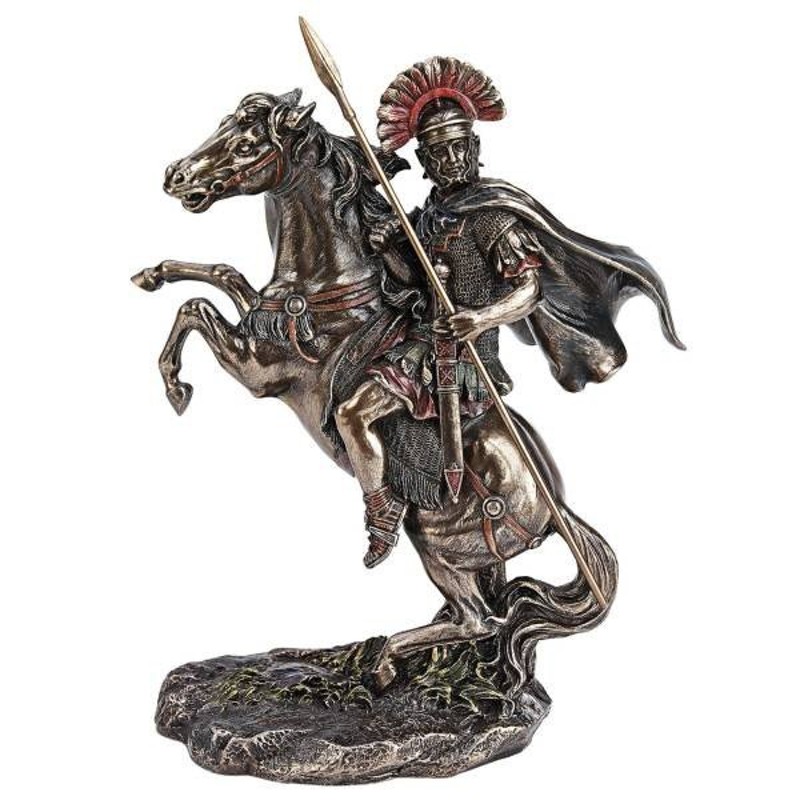 西洋彫刻 古代ローマ帝国 将軍(騎士／エクイテス)騎兵 騎馬像 ブロンズ 