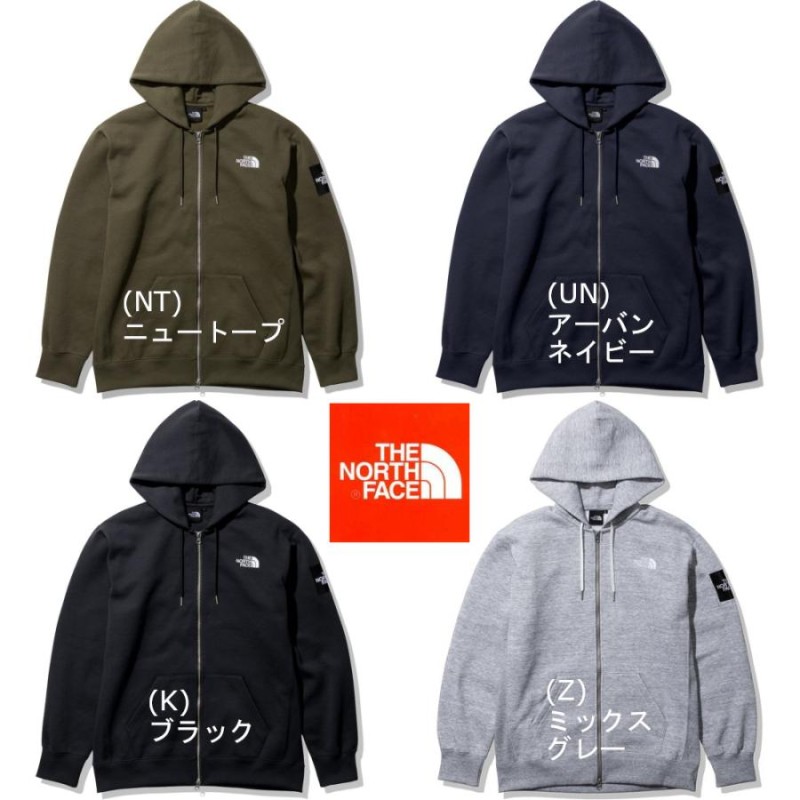 ノースフェイス パーカー メンズ 大きいサイズ S~XXL THE NORTH FACE スクエアロゴフルジップ NT12335 正規品  送料無料(中国