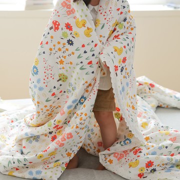 高端柔軟北歐ins全棉A類雙層紗兒童夏被 1.5m純棉夏涼被空調被子