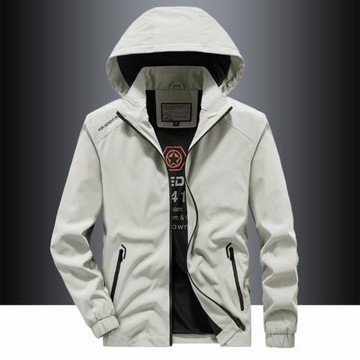 2025新款外套男春秋季連帽上衣寬松大碼防風防水簡約休閑運動夾克