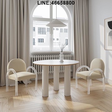 免運 速發 附發票 洽談桌椅 辦公桌椅 接待桌椅 桌椅組合 商用桌椅 美容室桌椅 等待室桌椅 簡約現代水晶椅梳妝凳輕奢亞克力化妝椅子家用靠背椅咖啡椅餐桌椅