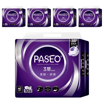 PASEO 抽取式衛生紙 3層 100張  5袋  10包