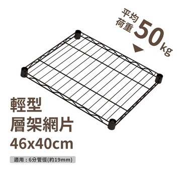 鐵架配件｜網片 46x40 黑色 輕型 耐重50kg 六分管徑專用 鐵網 鐵力士架 層板 層架 波浪架 置物架 收納架子