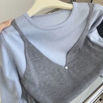 Chubchic 中大尺碼 寬鬆顯瘦【40-100kg】潮流洋氣針織衫百搭毛衣女秋冬氣質打底上衣 大尺碼上衣 大碼女裝