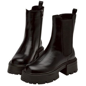 【Grace Gift】短靴 女鞋【帥氣女團輕量厚底瘦瘦切爾西靴】1色 35-41號 切爾西靴 瘦瘦靴