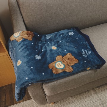 絲薇諾 雪花小熊 150×200cm法蘭絨毯包邊四季毯