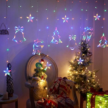 聖誕節鈴鐺麋鹿LED彩燈-彩色光 (長度約300cm)