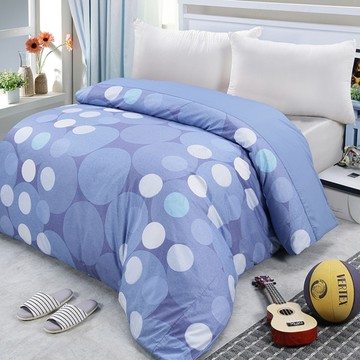 【Victoria】純棉單人被套/薄被單-藍點_TRP多利寶