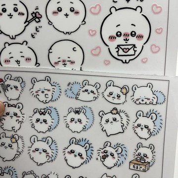 💥皮皮蝦會舘💥chiikawa 小桃鼠 吉伊卡哇印貼紙 超萌 可愛 吉伊貼紙 小桃鼠 轉印貼 水晶貼防水 指甲貼