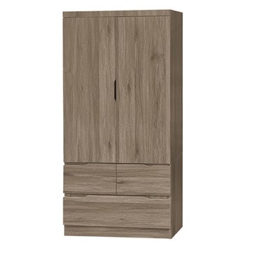 AS DESIGN雅司家具-菲爾德3×6尺灰橡色衣櫥-81×59.9×177.6cm