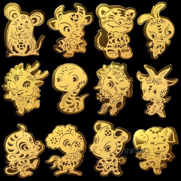 抖音同款十二生肖龍牛鼠虎豬龍馬手機貼御守開運招財手機殼內飾品