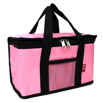 G+居家 防潑水亮彩保溫保冰袋 一般款6L-粉色  29.5 x 15cm  1個